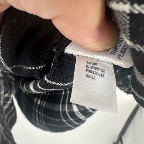 Isabel Maternity Black White Plaid Button-Up Long Sleeve Top Women’s Large - Picture 7 of 7